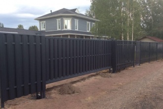 Забор из евроштакетника с бетонированием столбов 80 метров фото в Видном